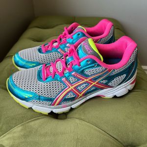 Asics | Shoes | Asics Duomax Gel Enhance T27bq Running Shoes Sneakers Blue  Pink Green 85 | Poshmark